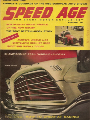 SPEED AGE 1959 MAR - BETTENHAUSEN, CHRYSLER 300 E, DODGE, PHOENIX, BOB RUSSO*